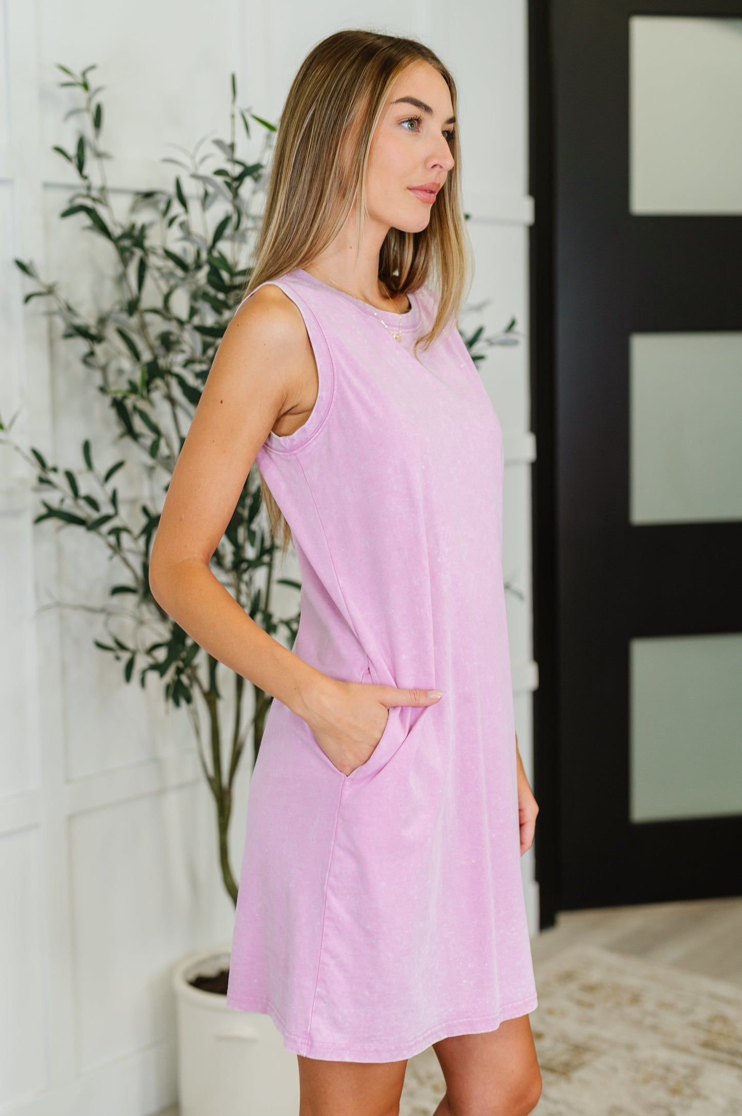 Mineral Wash Relaxed Tank Dress in Three Colors
