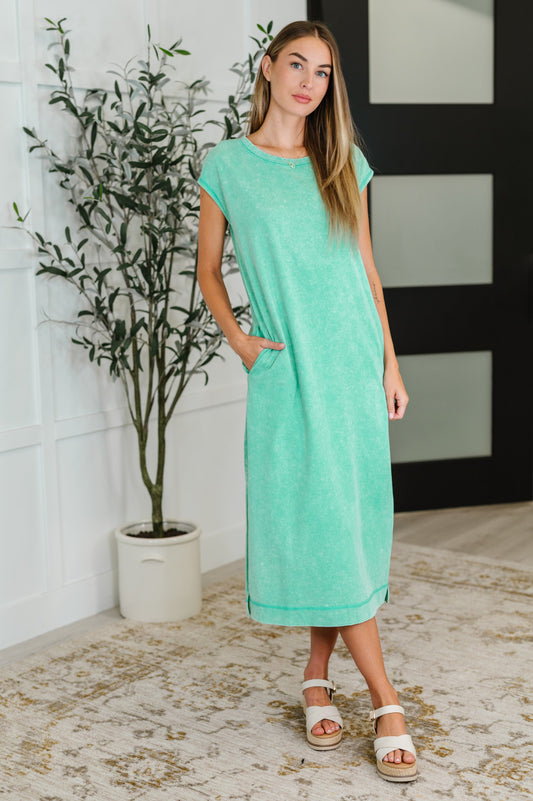 Mineral Wash Relaxed Maxi Tank Dress in Three Colors